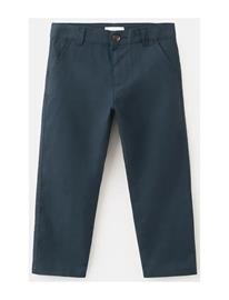 Mango Straight Linen-Blend Trousers - Navy - 4-5
