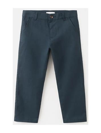 Mango Straight Linen-Blend Trousers - Navy - 4-5