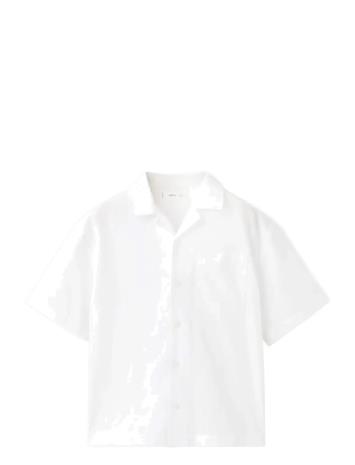 Mango Linen-Blend Short-Sleeve Shirt - White - 13-14