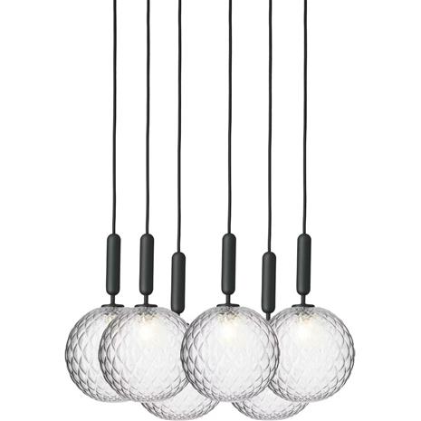 Nuura Miira 6 Kattokruunu 470 Mm Rock Grey / - Kattolamput Lasi Kirkas - 2031021