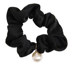 By Lyko Satin Scrunchie with Pearl Black