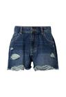 Urban Classics - Ladies Destroyed Denim Shorts - Shortsit - Naiset - Sininen
