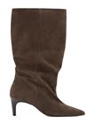 Mango Slouchy Suede Ankle Boot - Brown - 40
