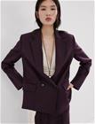 Mango Linen Suit Jacket - Burgundy - L