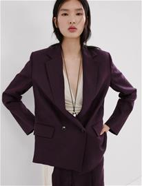 Mango Linen Suit Jacket - Burgundy - L