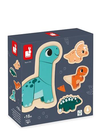 Janod puinen palapeli Dino 18kk+
