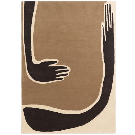 ferm LIVING Pose matto Coffee-off white, 140x200 cm