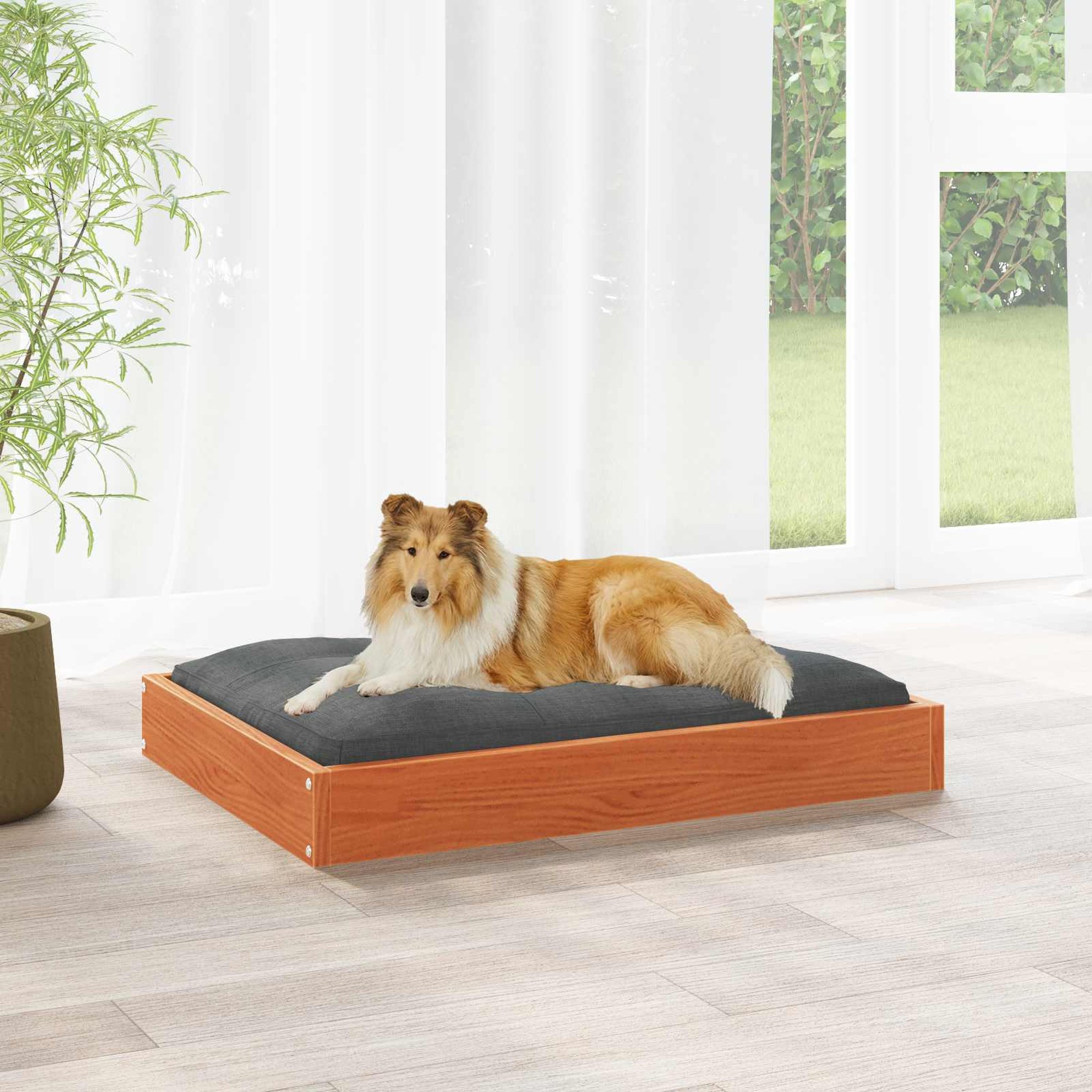 vidaXL Koiran Peti 101,5 x 74 x 9 cm Massiivinen mänty Vahanruskea