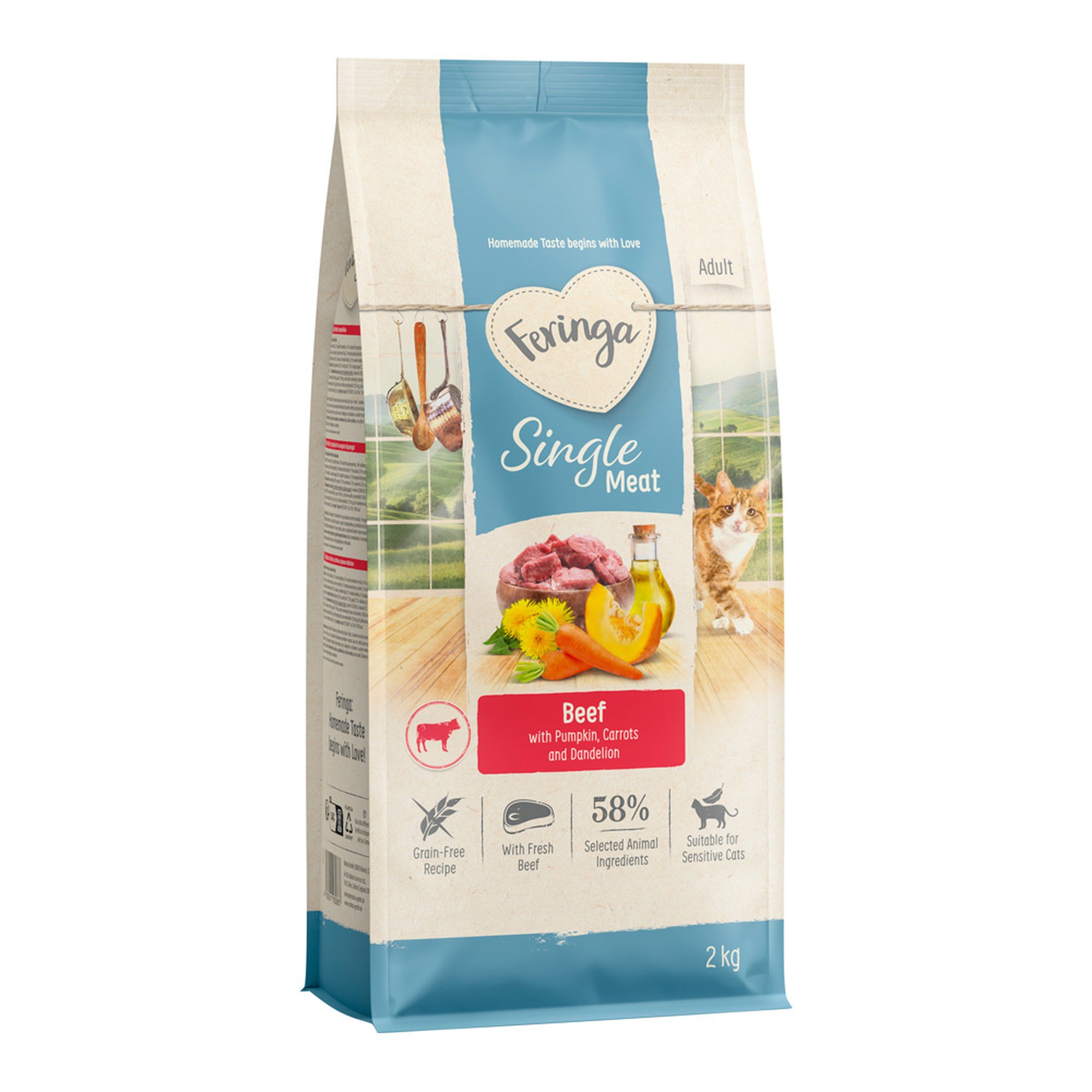 2kg Adult Single Meat nauta Feringa kissan kuivaruoka