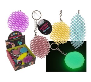 SENSORY WORM METAL KEYCHAIN