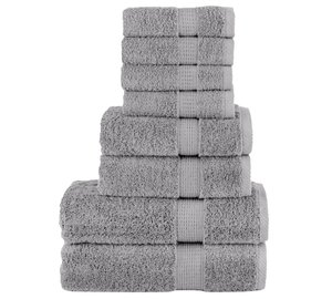 vidaXL Premium Pyyhkeet 8-osaa SOLUND harmaa 600 gsm