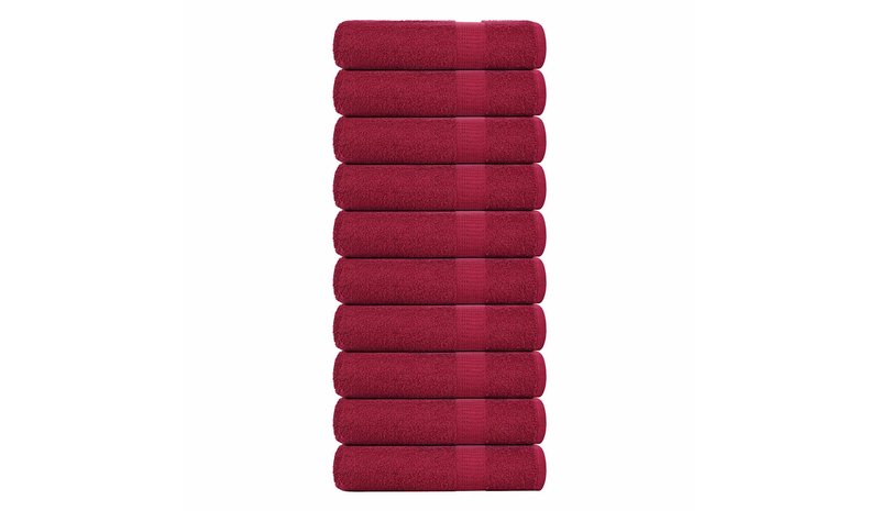 vidaXL Suihkusaippuat FROGN 10 kpl viininpunainen 70x140 cm 360 gsm