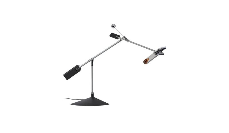 Stilnovo LED-pöytälamppu Halley, ulkonema 100 cm, harmaa