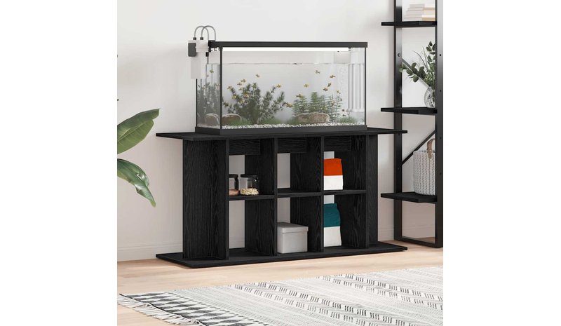 vidaXL Akvaarioteline musta tammi 120x40x60 cm tekopuu