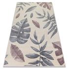 Matto HEOS 78428 kerma / vaaleanpunainen monstera lehdet, 120 x 170 cm