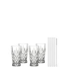 Nachtmann Noblesse Latte Macchiato Glass 35Cl With Glass Straw 4-P Home Tableware Glass Drinking Glass Nude Nachtmann