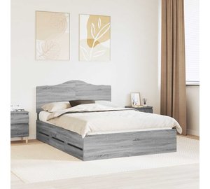 vidaXL Sängyn runko Harmaa Sonoma 5FT King Size Insinööripuuta