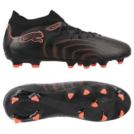 PUMA Future 9 Pro FG/AG Eclipse - Musta/Hehkuva punainen/Strong Gray Lapset