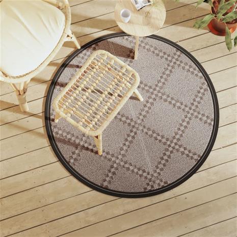 vidaXL Ulkomatto ARAKIL ruskea Ø120 cm PP