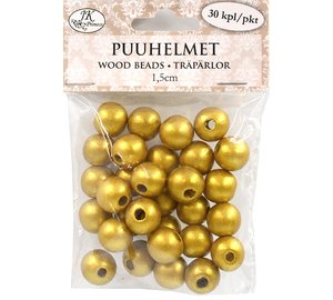 JKP PUUHELMET 1,5CM KULTA 30KPL
