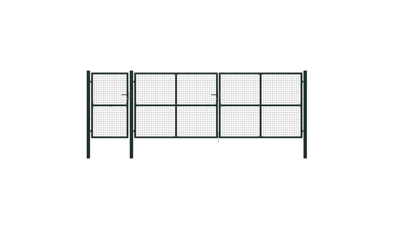 vidaXL Puutarhanportti teräs 500x150 cm vihreä