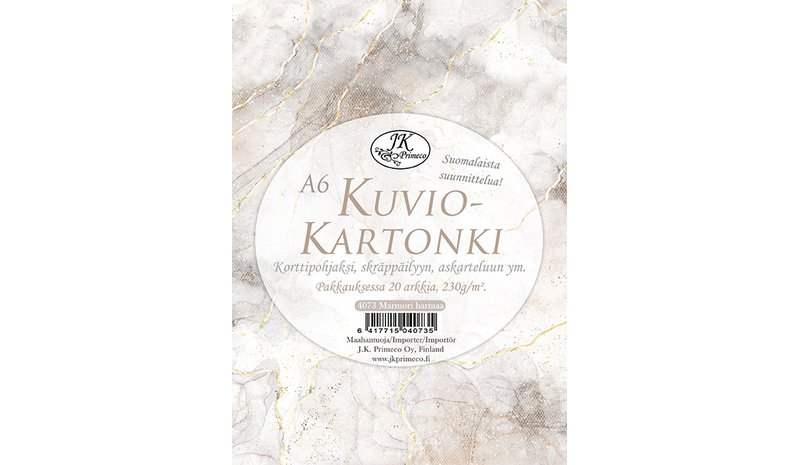 JKP A6 MARMORI HARMAA KUVIOKARTONKI