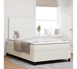 vidaXL LED Box Spring -sänky Kreemi ja valkoinen 4FT Small Double