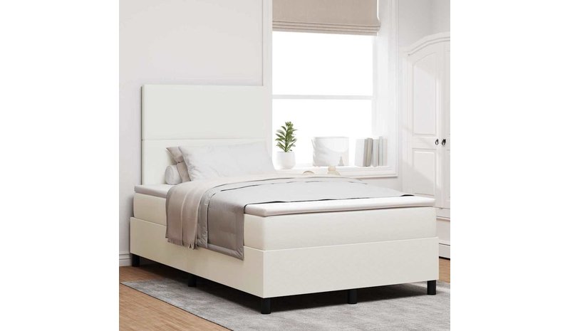 vidaXL LED Box Spring -sänky Kreemi ja valkoinen 4FT Small Double