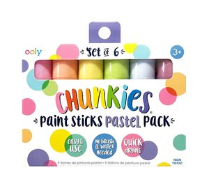Ooly Ooly Chunkies 6 Pcs - Paint Stick Pastel - Multi/patterned - ONE SIZE
