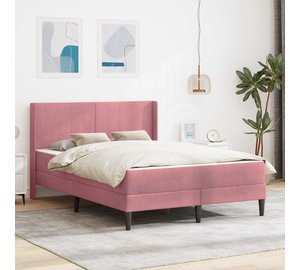 vidaXL Sängyn runko Pinkki 140 x 200 cm Sametti