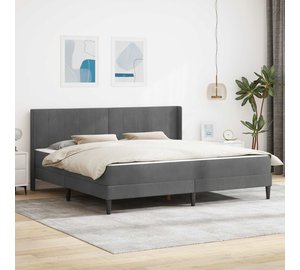 vidaXL Sängyn runko Tumma harmaa 6FT Super King Size Sametti