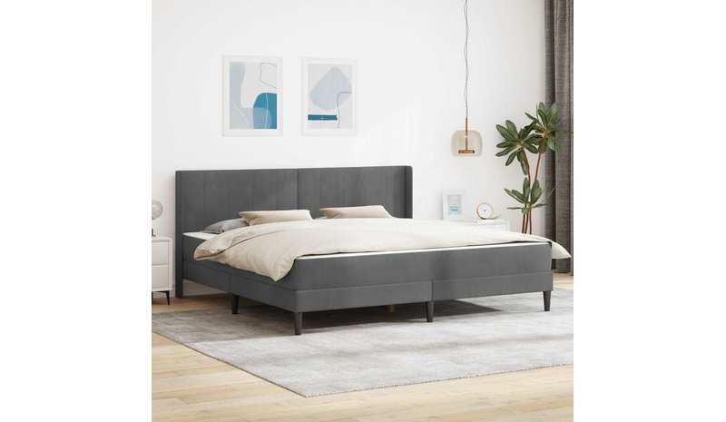 vidaXL Sängyn runko Tumma harmaa 6FT Super King Size Sametti