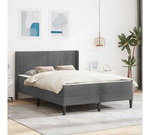vidaXL Sängyn runko Tumma harmaa 140 x 200 cm Sametti