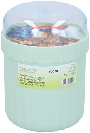 Jogurtti- ja myslikuppi 900 ml / jogurttikuppi myslikannella / aamiaiskuppi lusikalla / jogurtti- ja myslikuppi / jogurtti- ja myslikuppi – kuva 1/3