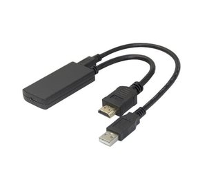 Deltaco HDMI - USB-C/ DisplayPort, 4K/60Hz -sovitin, Musta, 0.2m