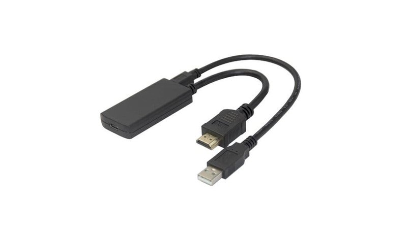 Deltaco HDMI - USB-C/ DisplayPort, 4K/60Hz -sovitin, Musta, 0.2m