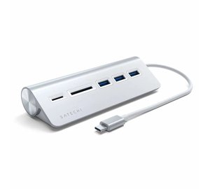 Satechi USB-C Aluminum USB Hub & Card Reader, hopea
