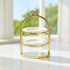 Miniatyyri â€“ Kaksitasoinen kultainen tarjoiluvati, 5 cm
