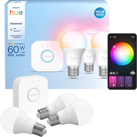 Philips Hue Essentials LED lamput 3 W, E27 (3 kpl)