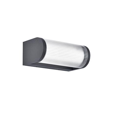 Monaco-LED-ulkoseinälamppu, tummanharmaa, leveys 25 cm, metallia