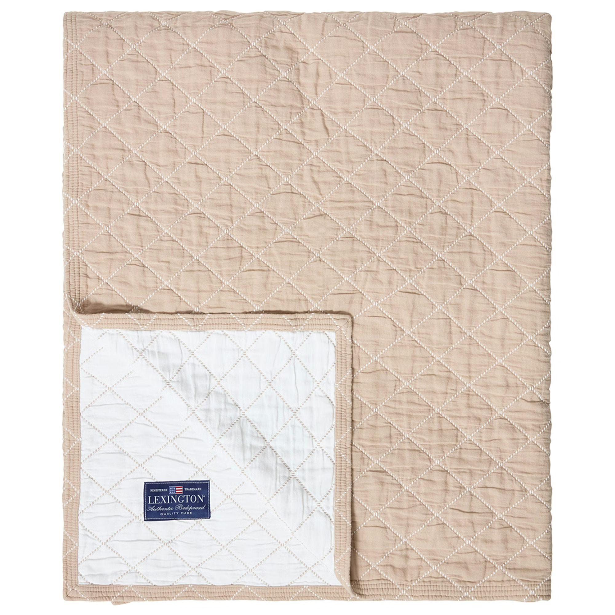 Lexington Päiväpeite 240x260 Cm Beige - Päiväpeitot Puuvilla Valkoinen - 12610100-2600-BS15