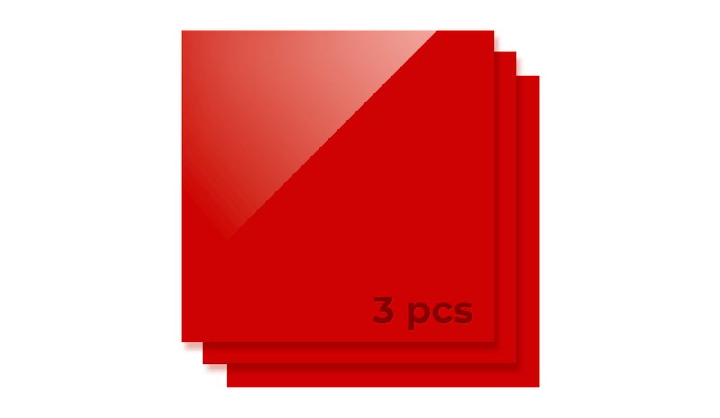 Xtool 3 Mm Red Acrylic Sheets (3-pack) – kuva 1/2