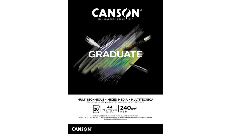 CANSON MIXED MEDIA BLACK A4 LEHTIä?