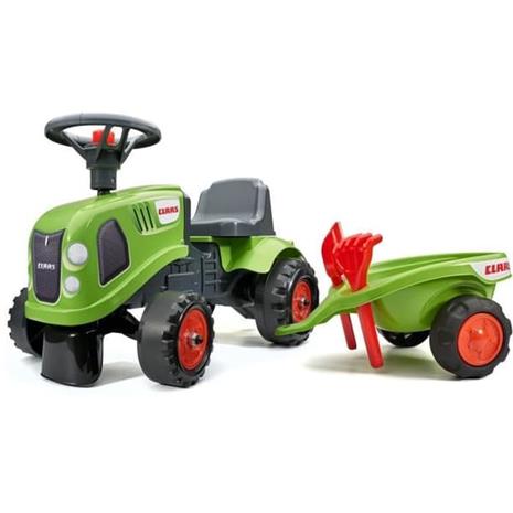 Falk Baby Claas ride-on traktor med trailer rive
