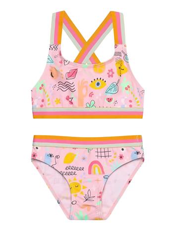 Color Kids Bikini W. Contrast Straps, Aop - Multi/patterned - 152