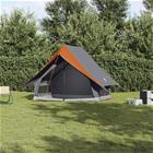 vidaXL Perhe Teltta katolla Harmaa ja oranssi 220 x 220 x 184 cm