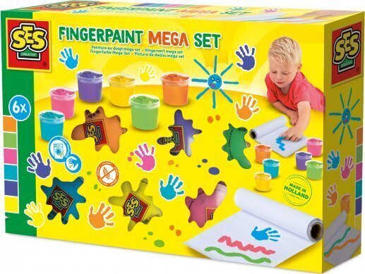SES Creative - Fingerpaint Mega Set vesiliukoinen sormiväri Multi - (S00393)