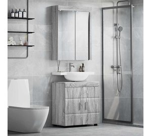 vidaXL Kylpyhuonekalustesetti TULUM 2 pcs Harmaa Sonoma