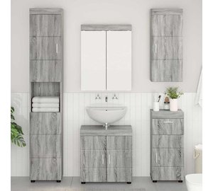 vidaXL Kylpyhuonekalustesetti TULUM 5 pcs Harmaa Sonoma