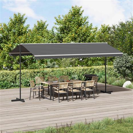 vidaXL Itsenäinen markiisi Harmaa 5 x 3 m Polyesteri – kuva 1/2